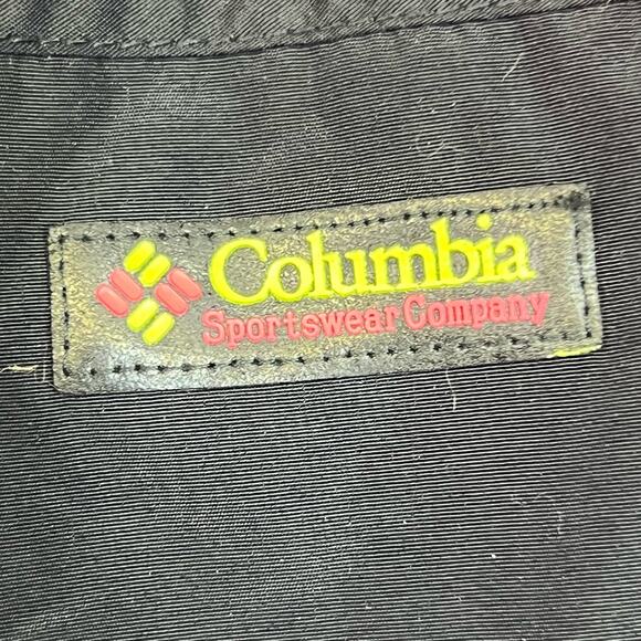 Columbia Vintage Ski Jacket 90s Large Neon Bugaboo Double Layer Coat Black Pink - Picture 2 of 8